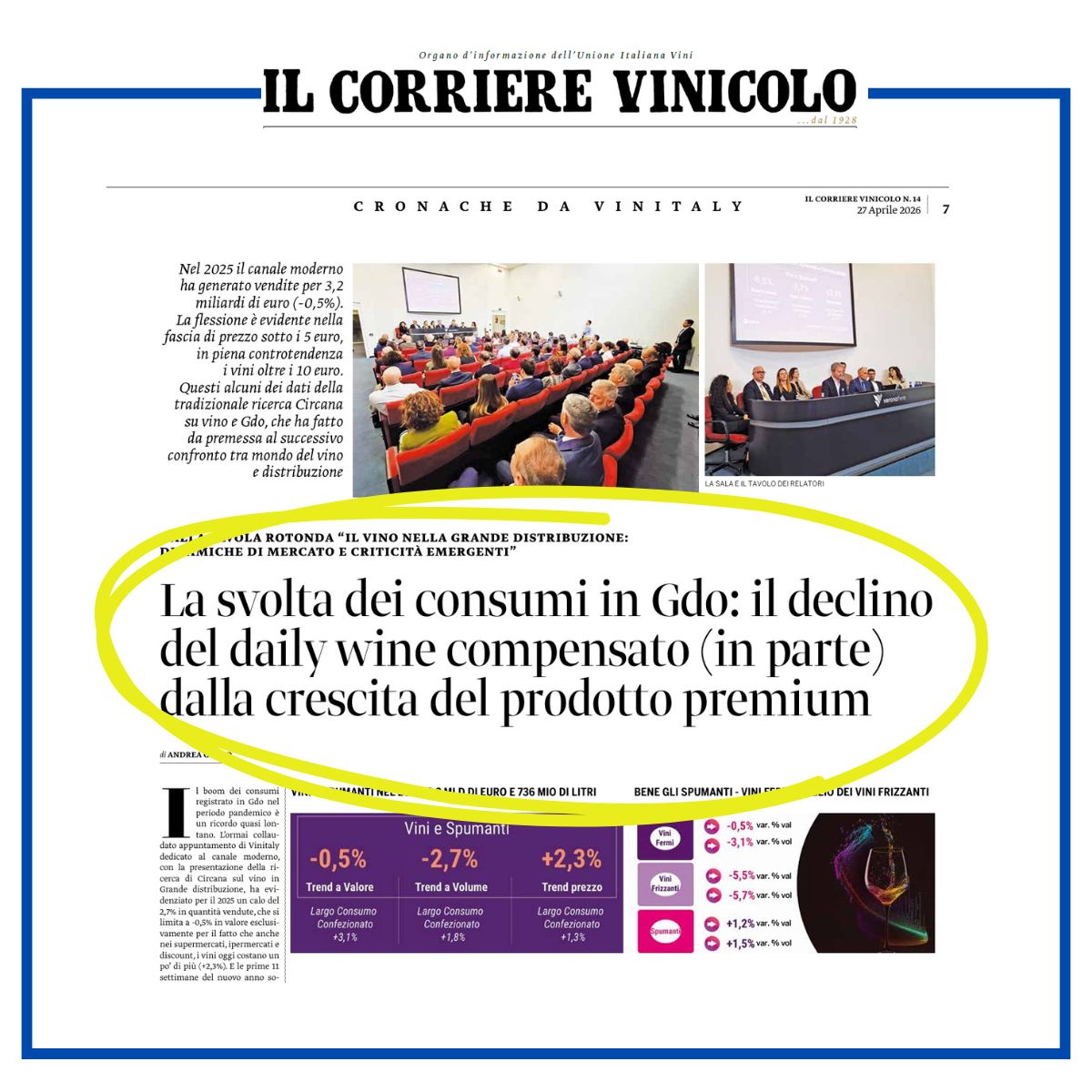 Vino in Gdo: cala il daily wine, cresce il premium